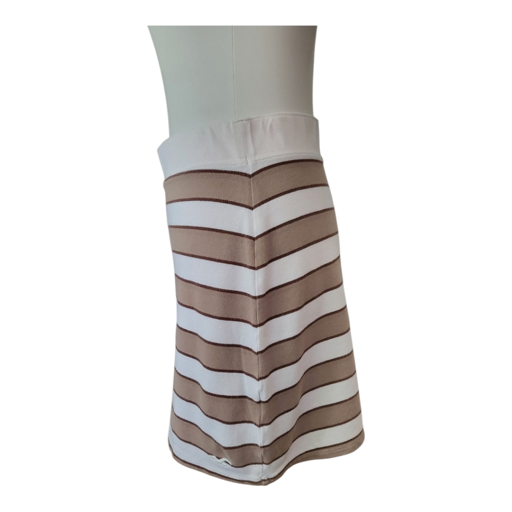 Hollister Ultra High-Rise Mini Skirt‎ Medium Beige White Brown Striped Casual - Picture 3 of 6